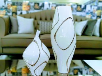 Luxury vases in Leatherworld luxury italian furniture store in lagos, nigeria